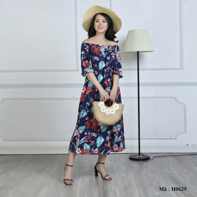 Váy maxi họa tiết Palvin Việt Nam H0629