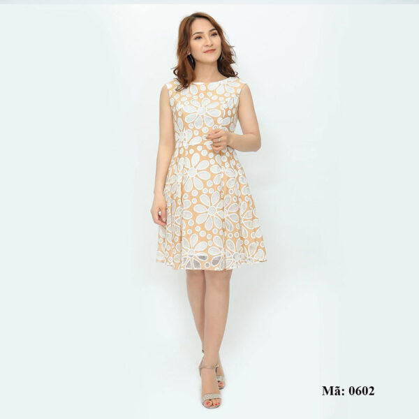 Váy xếp ly cổ thuyền Palvin 0602