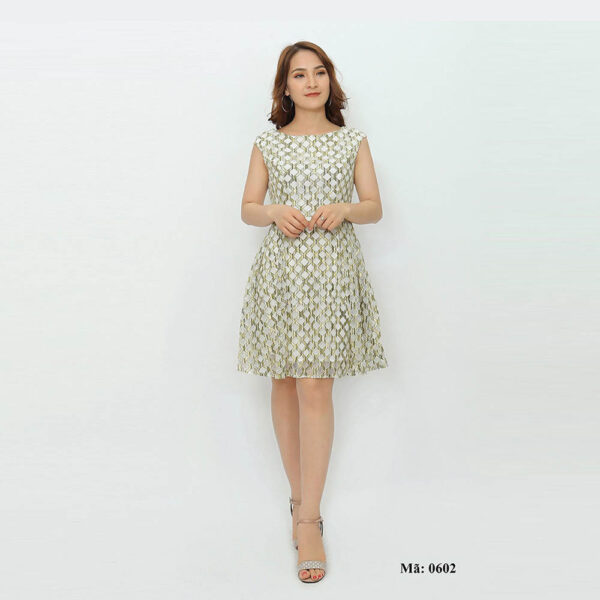 Váy xếp ly cổ thuyền Palvin 0602 - Ảnh 4