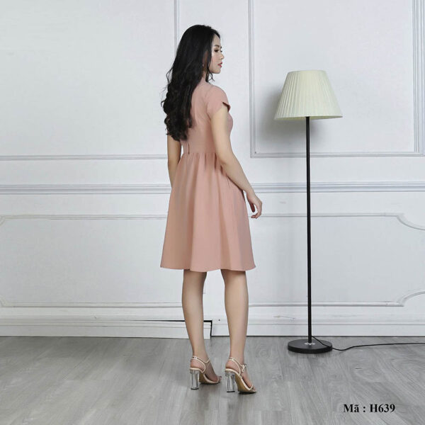 Váy xòe công sở Palvin H0639 (dáng xòe, tay ngắn) - Ảnh 5